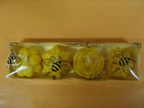 4 bougies "fleur" 100% cire d'abeille. (LA MIELLERIE DE NATHALIE)