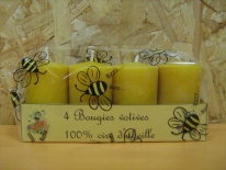 4 bougies votives 100% cire d'abeille. (LA MIELLERIE DE NATHALIE)