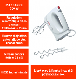 MFQ 3010 = BATTEUR  BOSCH  = 300w 2vitesses+pulse-2 Fouets-2 petris (SIRAM électroménager)