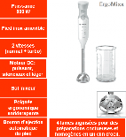 MSM 66110 = MIXEUR  BOSCH  = 600w  Plongeant  Pied Inox (SIRAM électroménager)