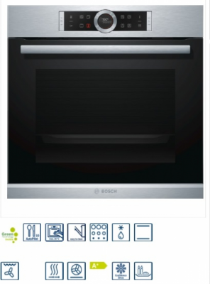 Four encastré BOSCH  HBG672BS1F = 71 Litres - Multifonctions Pyrolyse 4D INOX (SIRAM électroménager)